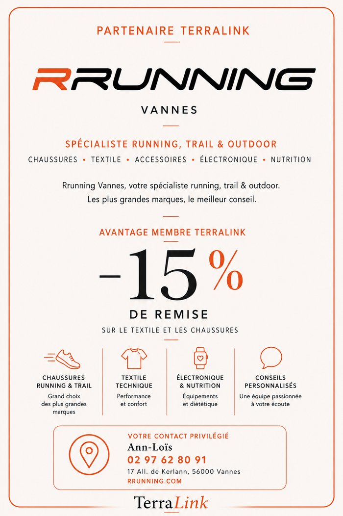 Offre partenaire RRunning Vannes — -15% pour les adhérents TerraLink